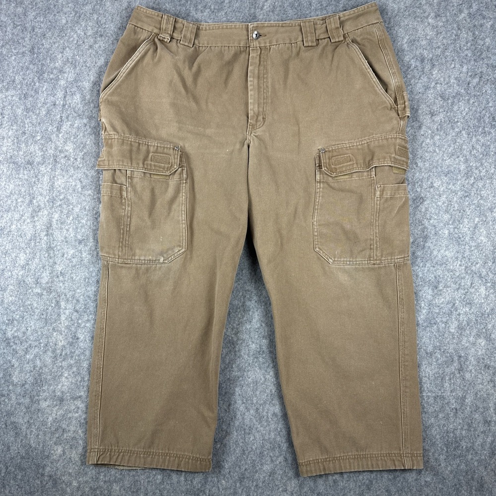 Duluth Flex Fire Hose Relaxed Fit Cargo Work Pants Men 46x30 Brown Fits 44x27